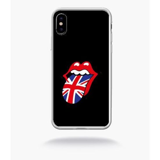 Coque Pop Art Bouche Langue Rolling Drapeau Anglais Fond Noir Compatible Apple Iphone 10 Bord Transparent Achat Smartphone Pas Cher Avis Et Meilleur Prix Cdiscount