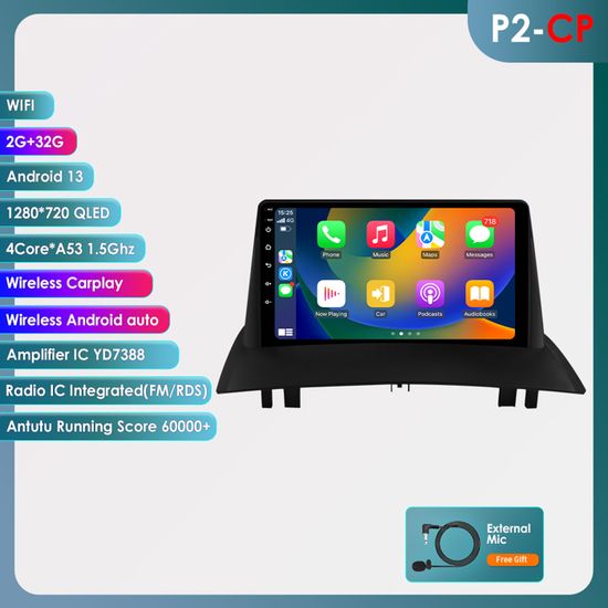 Autoradio Android 9" Pour Renault Mégane 2 (2002-2009) - Carplay/Android Auto Sans Fil, GPS, Bluetooth - 4
