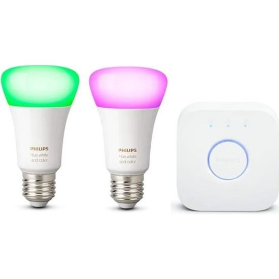Philips Hue White & Color Ambiance, ampoule LED connectée E14, compatible  Bluetooth, pack de 2, fonctionne