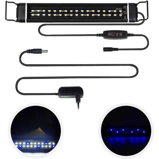 Aquarium Nano 20x20x14cm Avec Filtration 3 Étages Et LED Réglable - Pour Betta, Crevettes - Blanc - 7