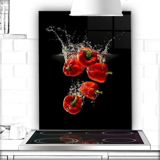 Crédence De Cuisine En Verre Trempé 65x60 Cm - Protection Anti-éclaboussures - Design Fleurs, Autocollante - Facile à Nettoyer - 4