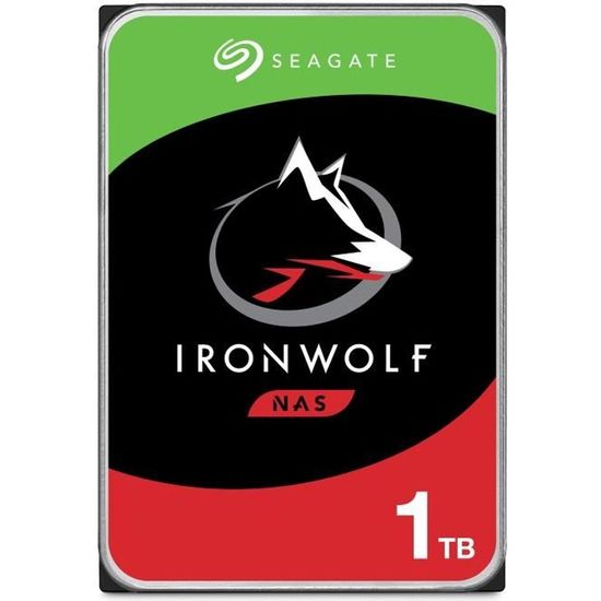 SEAGATE - Disque dur Interne - NAS IronWolf - 1To - 5 900 tr/min - 3.5"
