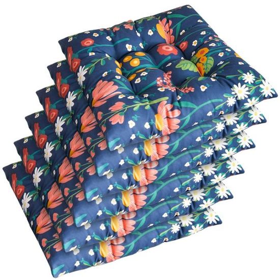 Lot De 4 Coussins De Chaise Vert (38 X 38 X 8 Cm) U2013 Coussin D