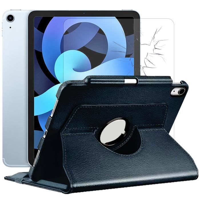 Coque Rotative 360 Noir + verre trempé pour iPad Air 4 (2020)  (A2324/A2072/A2325/A2316) 10.9 - Yuan Yuan 