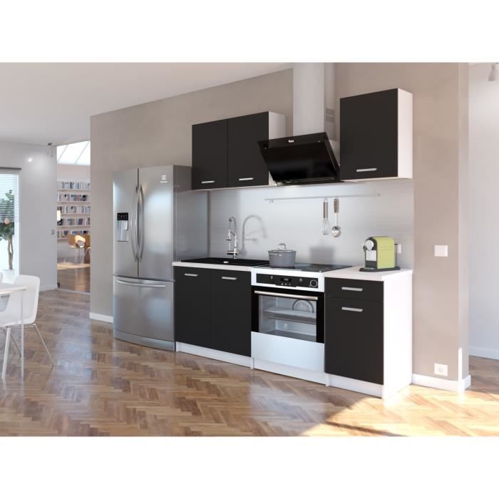 EXTRA - Cuisine complète L 180cm - Noir Mat