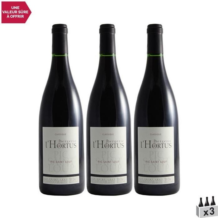 Pic Saint-Loup Bergerie de l'Hortus Classique Rouge 2020 - Lot de 3x75cl - Domaine de l'Hortus - Vin AOC Rouge du Languedoc - Roussi