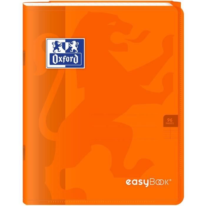 OXFORD Cahier Easybook agrafé - 17 x 22 cm - 96p seyès - 90g - Orange