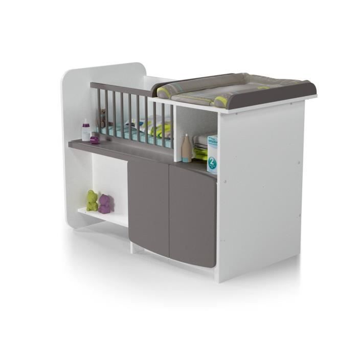 At4 Lit Bebe Evolutif 3 En 1 Du Berceau Au Lit Junior Blanc Et Taupe Achat Vente Lit Bebe 3294456109029 Soldes Cdiscount