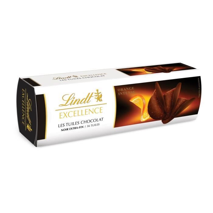 Confiserie de Chocolat Lindt Excellence Tuiles Noir Orange - Etuis 125G