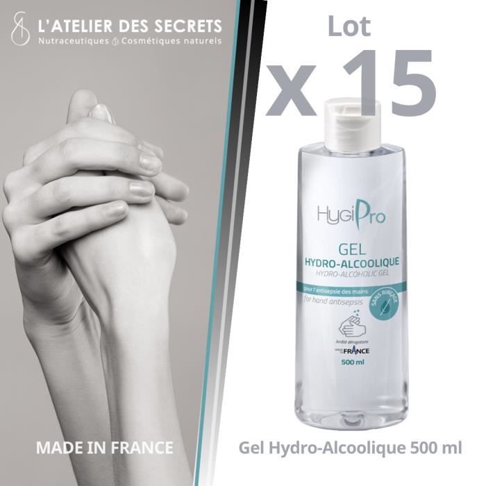 Lot de 15 gels hydroalcooliques 500ml