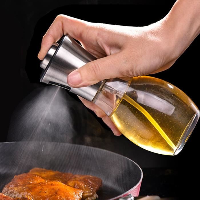 CUISINIÈRE - CUISINE Pulvérisateur d'huile d'olive Cuisson Mister Spray Pump Bouteille en verre Outil de cuisine 200ML yh150