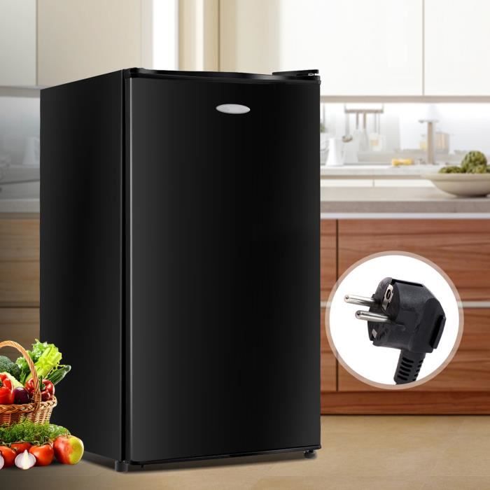 GOPLUS 91L Réfrigérateur,Thermostat Réglable à 7 Vitesses,Frigo avec 3 Compartiments de Porte,1 Compartiment Légumes,49x45x84CM(noir