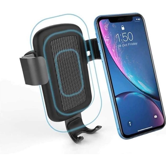 Chargeur Induction Voiture, Chargeur sans Fil Voiture à Induction avec Support sur Grille de Ventilation pour iPhone Samsung