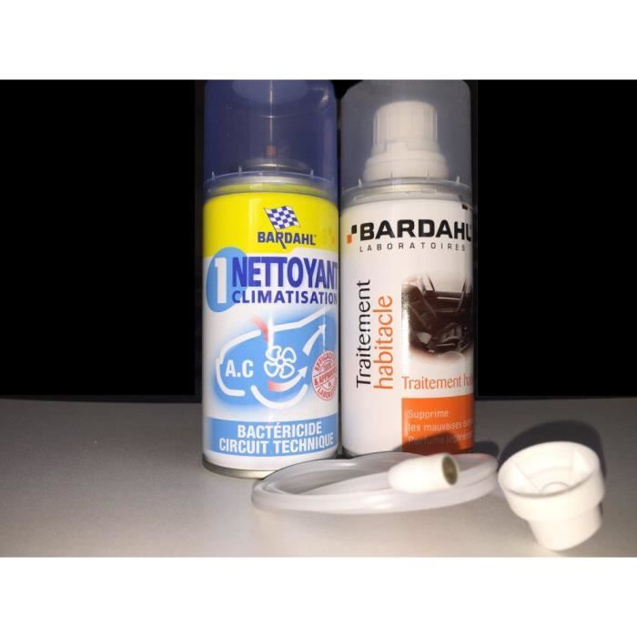 Pack nettoyant climatisation et Traitement habitacle. Bardhal. SPM.