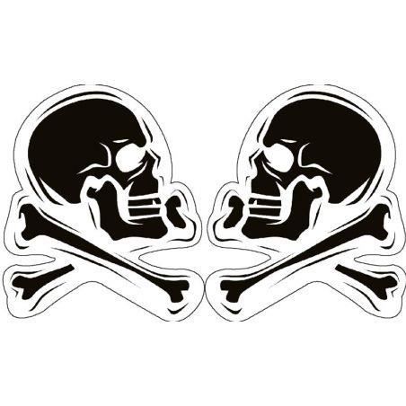Sticker casque moto Tête de mort