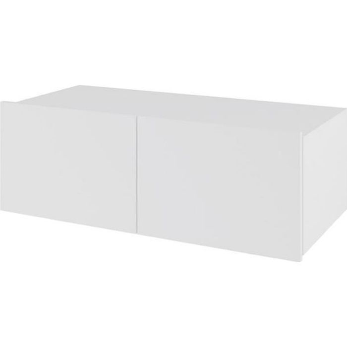 DOMTECH Meuble TV suspendu Blanc brillant 100 cm