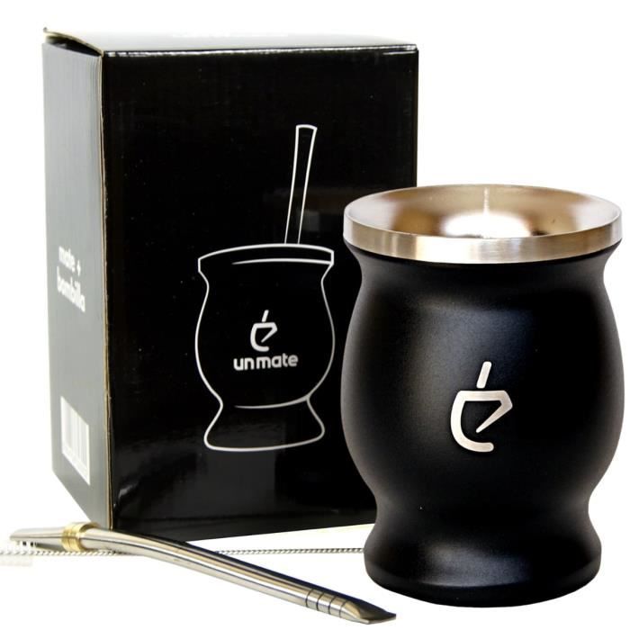 Un Mate Original set de thé yerba mate - inox calebasse + bombilla + brosse