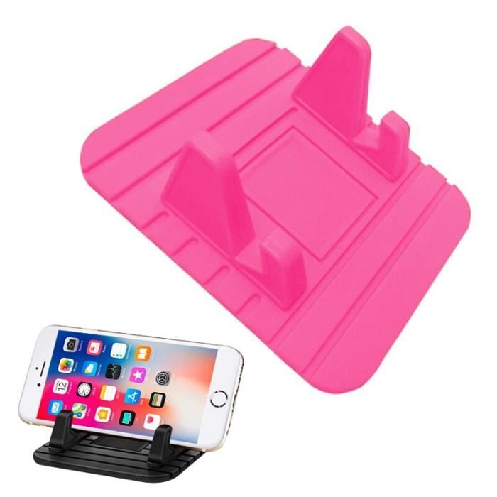 Supports voiture,Voiture GPS Silicone anti dérapant tapis support de bureau support pour téléphone Mobile support de - Type Rouge