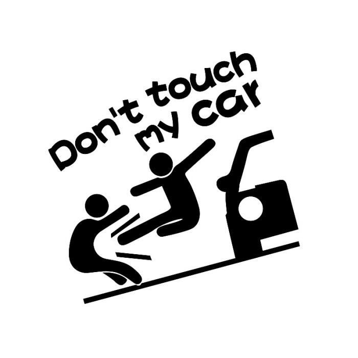 Noir drôle NE TOUCHEZ PAS MA VOITURE dessin animé autocollant de voiture autocollants et décalcomanies d'avertissement noir