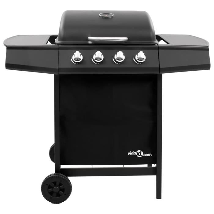 Haute qualité Barbecue gril à gaz avec 4 brûleurs Noir *397635