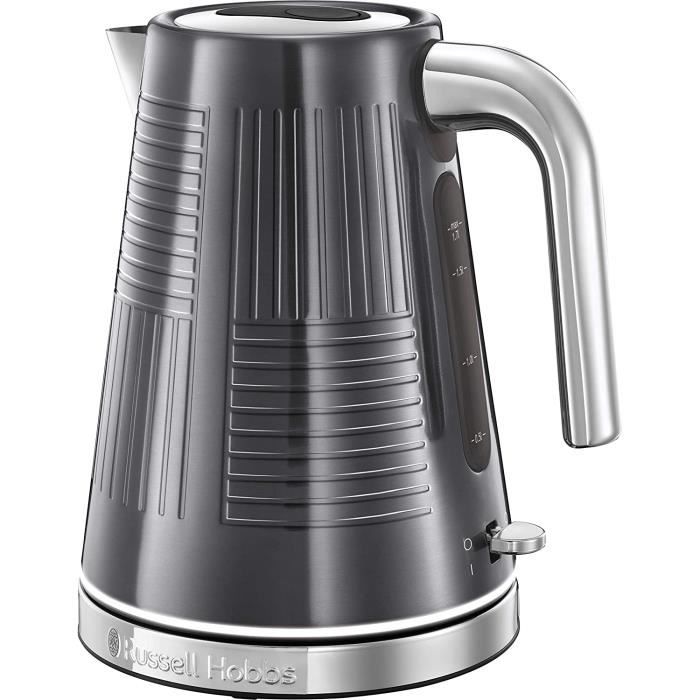 Russell Hobbs Bouilloire 1,7L, Ebullition Rapide, Illumination claire à la Base, Design Premium - 25240-70 Geo Steel
