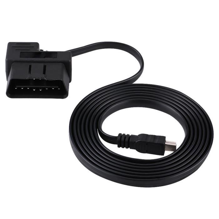 Connecteur mâle OBD-II, câble USB OBD-II Flexible anti-magnétique 16Pin 180CM, véhicules conformes OBD 2 pour voiture