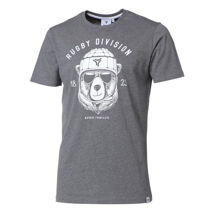 RUGBY DIVISION T-shirt col rond Ray - Homme - Gris Foncé