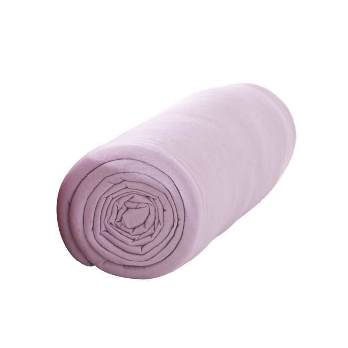 TODAY Drap housse 100% coton - 90 x190 cm - Poudre de lila (Lot de 3)
