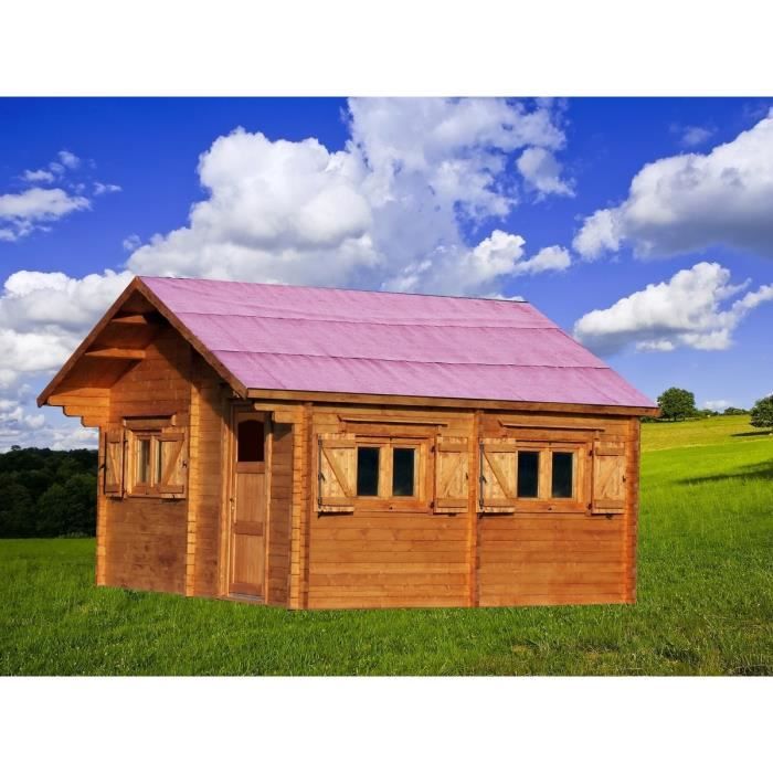 Abri de jardin 35,34m² en bois massif - Double rainurage