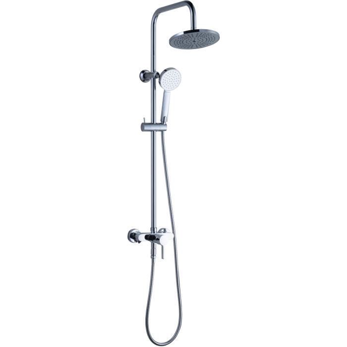 ESSEBAGNO TARGET COLONNE DE DOUCHE MECANIQUE CHROME Colonne de douche chroméeTube rond hauteur 980mm