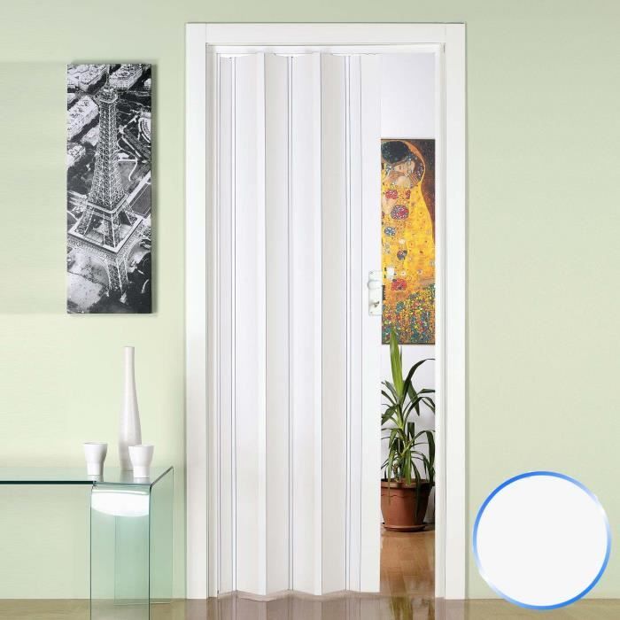 Porte pliante accordèon en pvc blanc 88,5x214cm mod. Luciana