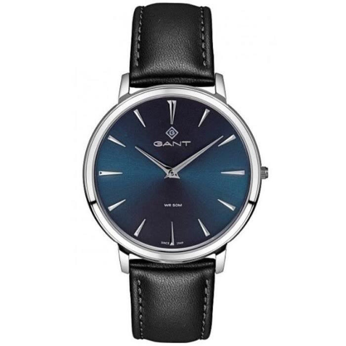 Gant Norwood G133001 Montre pour hommes bracelet cuir véritable noir