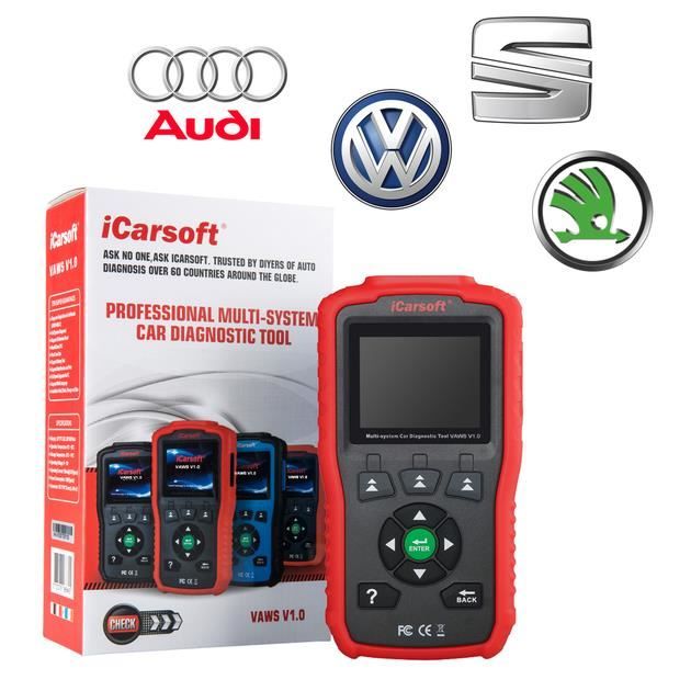 iCarsoft VAWS V1.0 - Valise Diagnostic VW Audi Seat Skoda - Outil Diagnostic Auto Pro - Lecture Défauts - Entretiens
