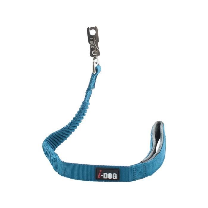 I DOG Laisse Confort - L 60 cm - Bleu et gris - Pour chien