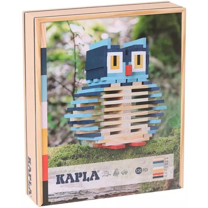Kapla - COF3 - Coffret chouette Kapla 120 planchettes coloris nature et colores