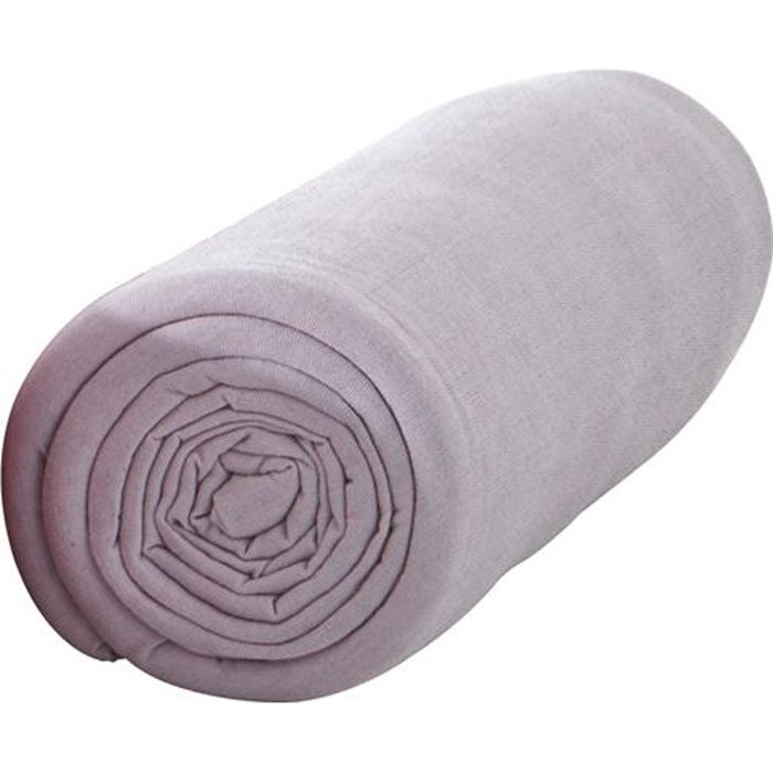 TODAY Drap Housse 90X190 1 personne Jersey uni rose JERSEY TODAY