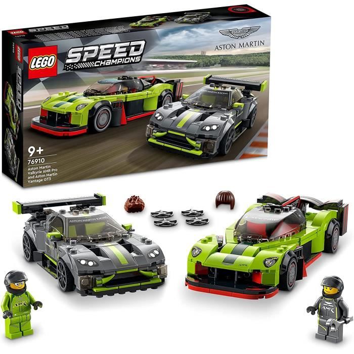 LEGO 76910 Speed Champions Aston Martin Valkyrie AMR Pro & Vantage GT3, 2 Modeles de Voitures de Course, Jouet Enfants 9 Ans
