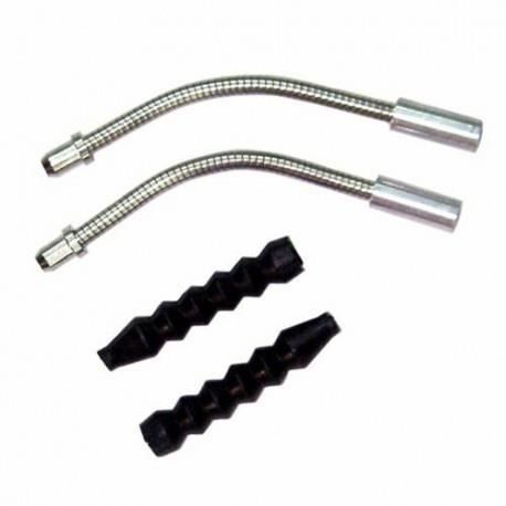 2 Pipes Inox Flexible + 2 Soufflets pour Frein Av & Ar V-brake