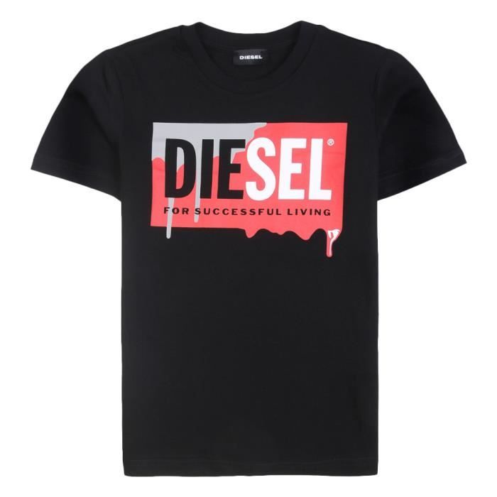 T-shirt Noir Garçon Diesel Tever 8