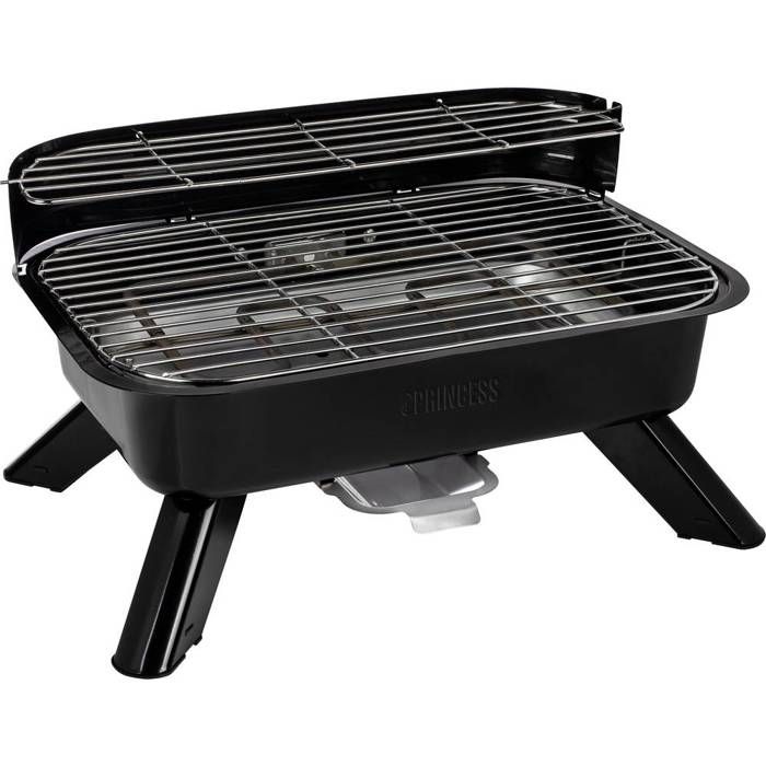 Barbecue hybride Princess 112252 – modèle table – Utilisation électrique ou avec du charbon