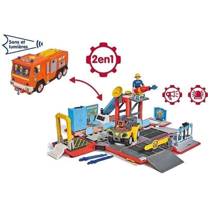 SAM LE POMPIER Playset Camion Jupiter 2 En 1