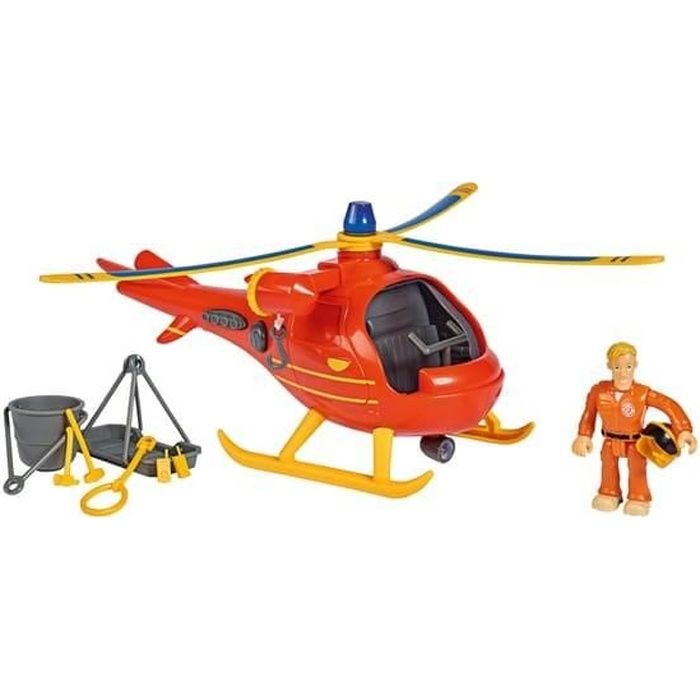 SAM LE POMPIER Helicoptere Wallaby 1 + Figurine - SMOBY