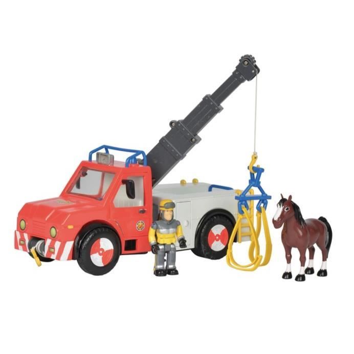 SAM LE POMPIER Smoby Camion Grue + 2 Figurine