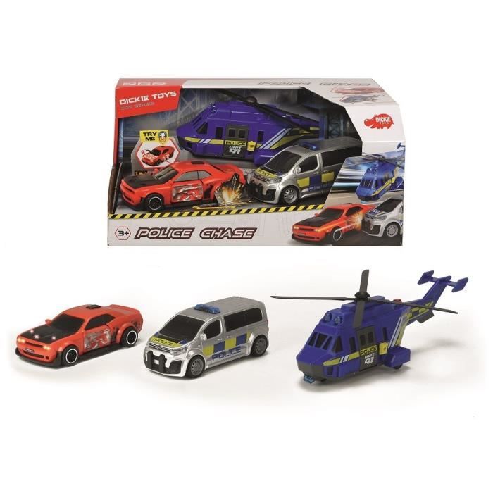 DICKIE Poursuite Policière - Coffret 3 Véhicules