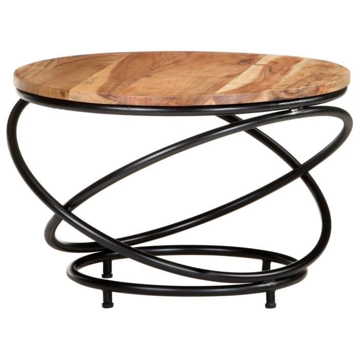 Table basse 60x60x40 cm Bois d'acacia massif-LEB