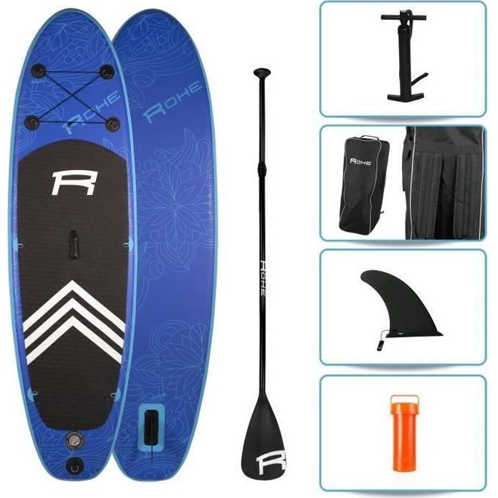 ROHE Pack Paddle Gonflable Havane I - 274x76x13 cm - Bleu - Avec accessoires