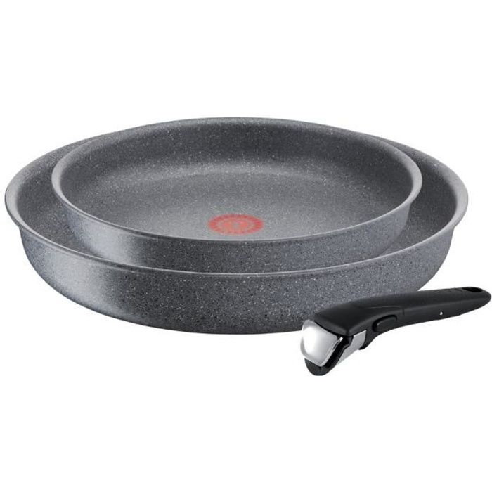 TEFAL L6829002 Set 2 poêles 22/26 cm INGENIO MINERALIA - Made in France - Tous feux dont induction