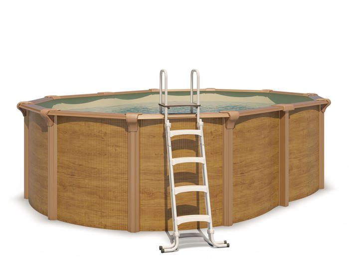 Kit Piscine hors sol acier TRIGANO Osmose - 520 x 395 x 132 cm - Ovale (Livrée avec kit filtration, tapis de sol, et une échelle)