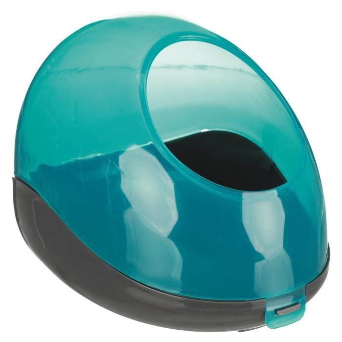 TRIXIE Bac à sable pour chinchillas et degus 27 × 18 × 16 cm turquoise / gris foncé