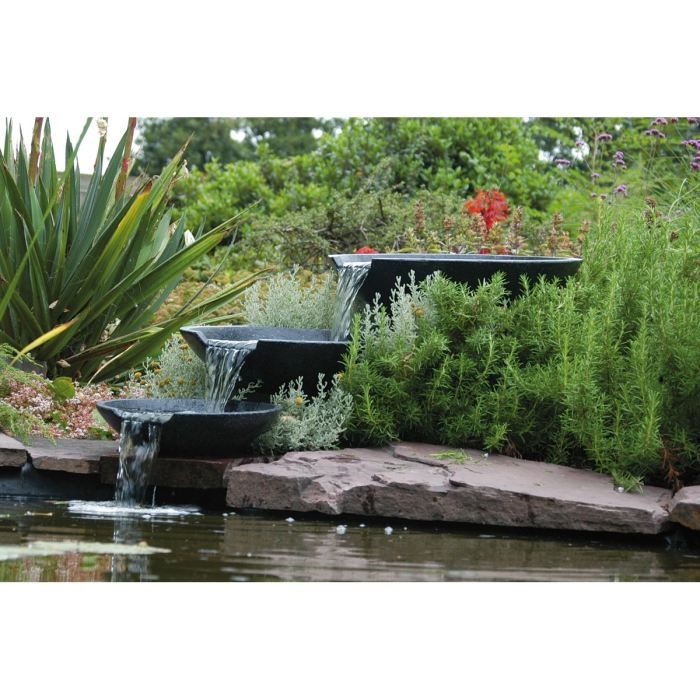 Ubbink Fontaine de jardin Cascade 3 vasques avec pompe 35/45/55 cm